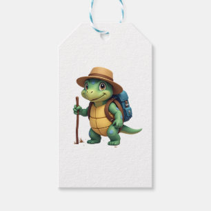 Funny Turtle Hiking Graphic Camping Lover Adventur Gift Tags