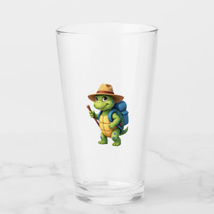 Funny Turtle Hiking Graphic Camping Lover Adventur Glass