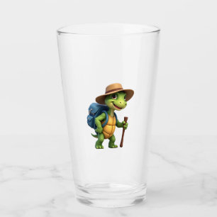 Funny Turtle Hiking Graphic Camping Lover Adventur Glass