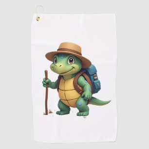 Funny Turtle Hiking Graphic Camping Lover Adventur Golf Towel