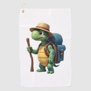 Funny Turtle Hiking Graphic Camping Lover Adventur Golf Towel