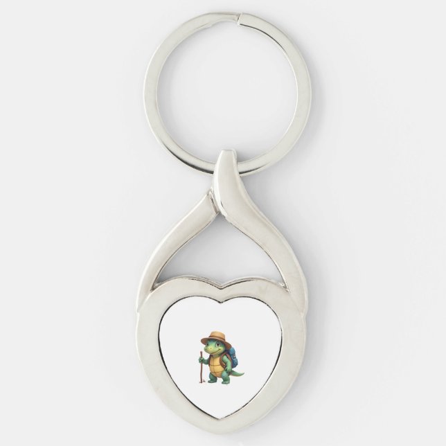 Funny Turtle Hiking Graphic Camping Lover Adventur Key Ring (Front)