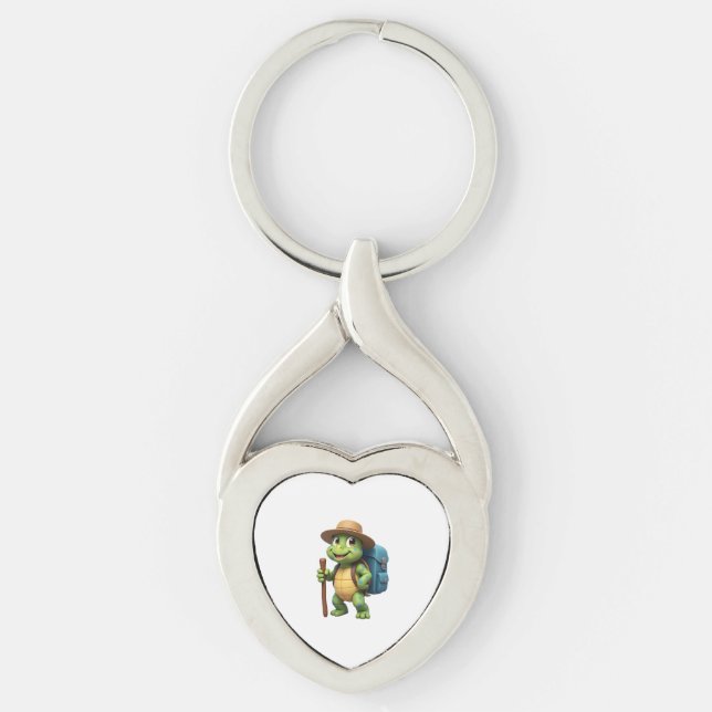 Funny Turtle Hiking Graphic Camping Lover Adventur Key Ring (Front)