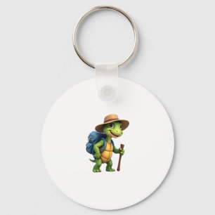 Funny Turtle Hiking Graphic Camping Lover Adventur Key Ring