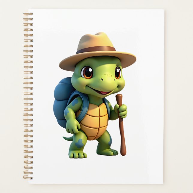 Funny Turtle Hiking Graphic Camping Lover Adventur Planner (Front)