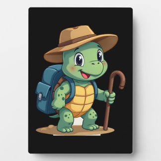 Funny Turtle Hiking Graphic Camping Lover Adventur Plaque