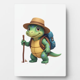 Funny Turtle Hiking Graphic Camping Lover Adventur Plaque