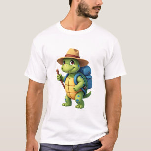 Funny Turtle Hiking Graphic Camping Lover Adventur T-Shirt