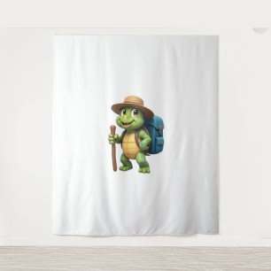 Funny Turtle Hiking Graphic Camping Lover Adventur Tapestry