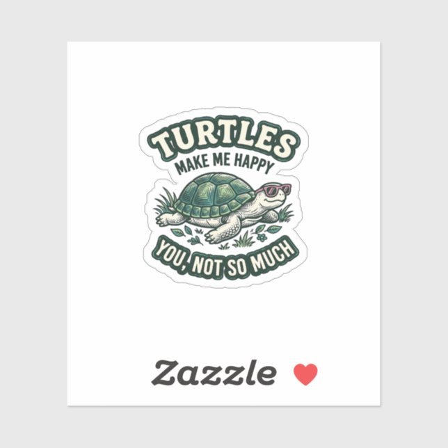 Funny Turtle Make Me Happy Vintage  (Sheet)