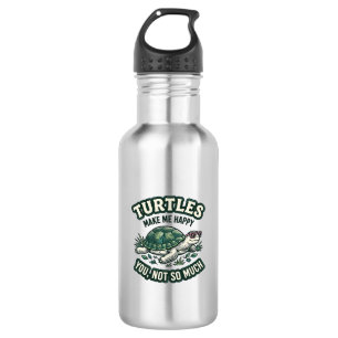 Funny Turtle Make Me Happy Vintage 532 Ml Water Bottle