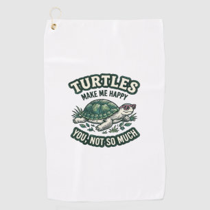 Funny Turtle Make Me Happy Vintage Golf Towel