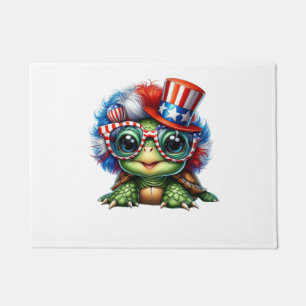 Funny Turtle Patriotic USA Flag Sunglass Doormat