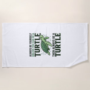 Funny Turtle Quote Vintage Engraving Design_1 Beach Towel