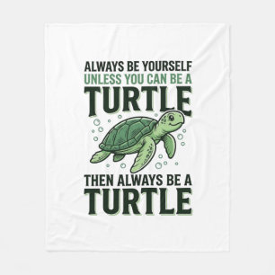 Funny Turtle Quote Vintage Engraving Design_1 Fleece Blanket