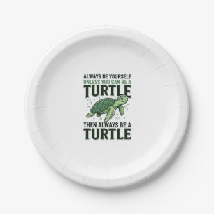 Funny Turtle Quote Vintage Engraving Design_1 Paper Plate