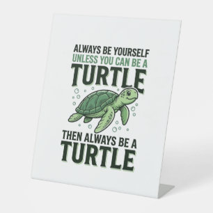 Funny Turtle Quote Vintage Engraving Design_1 Pedestal Sign