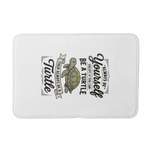 Funny Turtle Quote Vintage Engraving Design (2)_1 Bath Mat