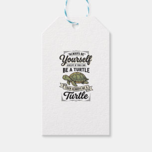 Funny Turtle Quote Vintage Engraving Design (2)_1 Gift Tags