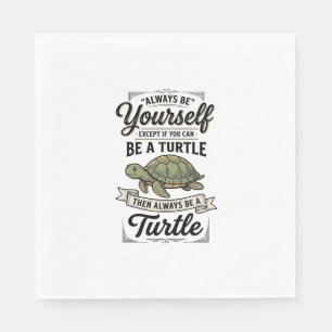 Funny Turtle Quote Vintage Engraving Design (2)_1 Napkin