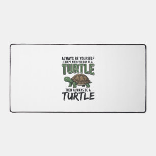 Funny Turtle Quote Vintage Vector Design_1 Desk Mat