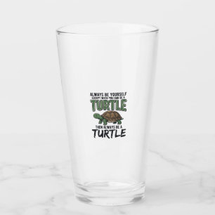 Funny Turtle Quote Vintage Vector Design_1 Glass