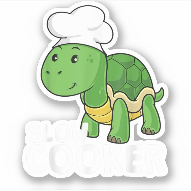 Funny Turtle Slow Cooker Chef Cooking Tortoise (Front)