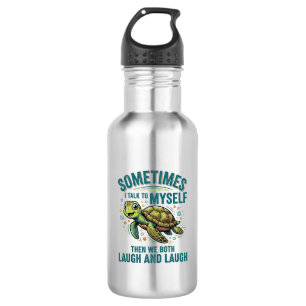 Funny Turtle Talking To Myself Vintage Shirt Desig 532 Ml Water Bottle