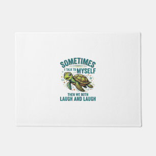 Funny Turtle Talking To Myself Vintage Shirt Desig Doormat