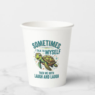 Funny Turtle Talking To Myself Vintage Shirt Desig Paper Cups