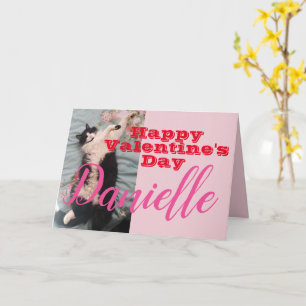 Funny Tuxedo Cat Happy Valentines Day Name Card