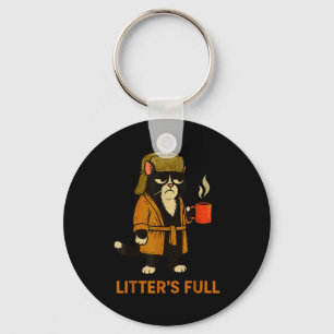 Funny Tuxedo Cat “litter’s Full” Coffee, Cat Parod Key Ring