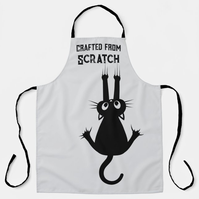 Funny Tuxedo Cat Made From Scratch Apron (Front)