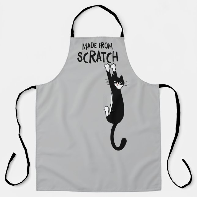 Funny Tuxedo Cat Made From Scratch Apron (Front)