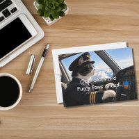 Funny Tuxedo Cat Pilot Aeroplane Aviation Birthday