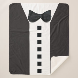 Funny Tuxedo 🎩 Minimalist Elegant  Sherpa Blanket