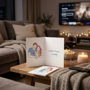 Funny TV Remote Valentine's Card for Couples