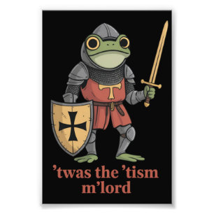 Funny T'was The 'Tism M'Lord Mediaeval Knight Frog Photo Print