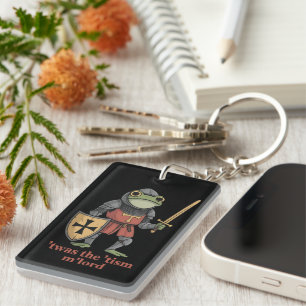 Funny T'was The 'Tism M'Lord Medieval Knight Frog  Key Ring