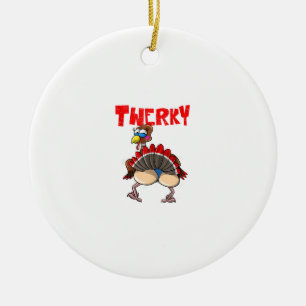 Funny Twerky Dance Cute Love Twerk Dancing Thanksg Ceramic Tree Decoration