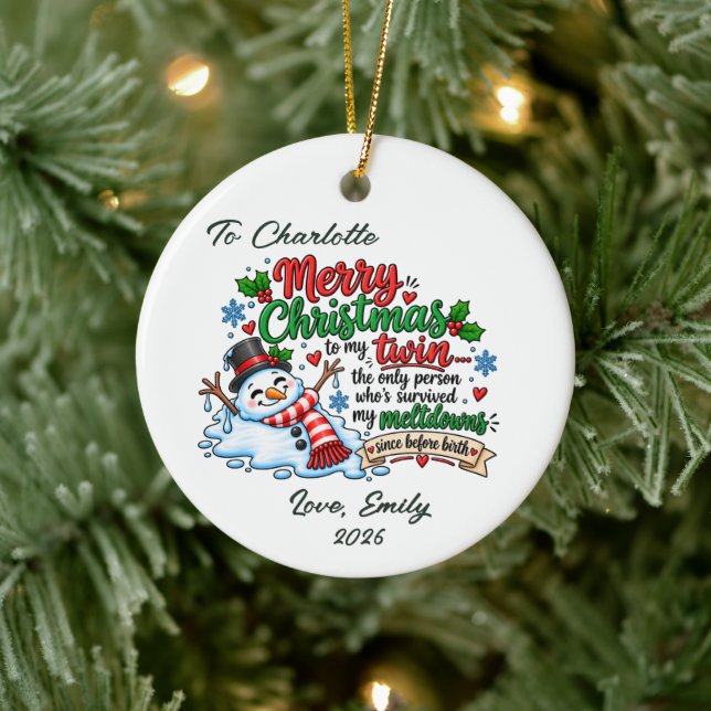 Funny Twin Christmas Ornament Gift (Tree)
