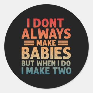 Funny Twin Fathers Day Ba2  Classic Round Sticker