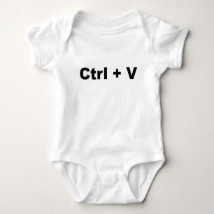 Funny TWINS Design--- Ctrl + V (Paste)  (2 of 2) Baby Bodysuit