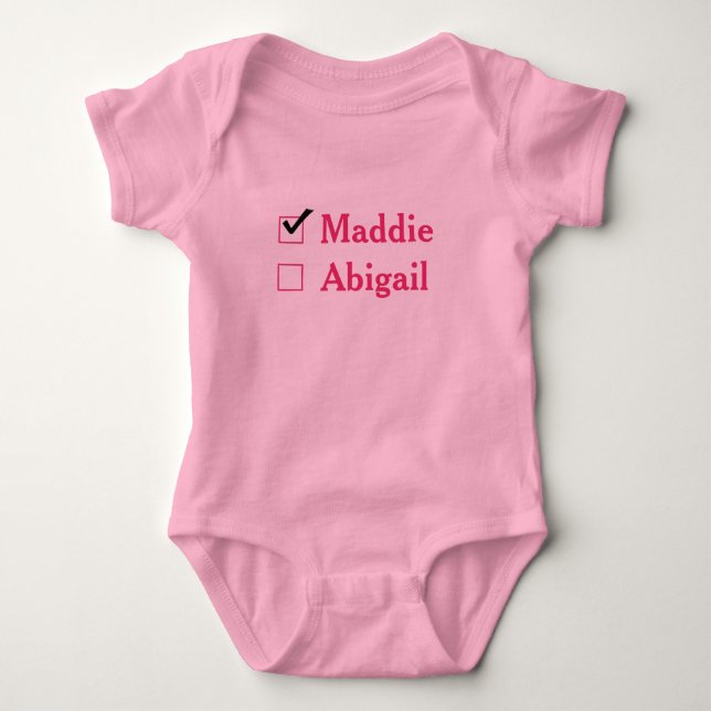 Funny Twins Pink Baby Bodysuit (Front)
