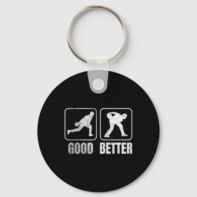 Funny Two Handed Bowling Bowler Men Women Kids  Key Ring (Front)