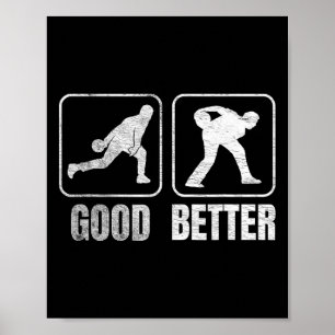 Funny Two Handed Bowling Bowler Men Women Kids Poster