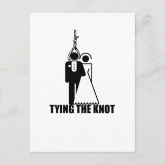 Funny, "Tying the knot" wedding design Postcard