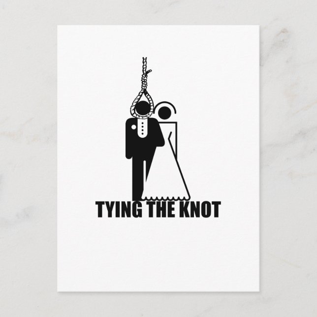 Funny, "Tying the knot" wedding design Postcard (Front)