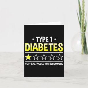 Funny Type 1 Diabetes One Star Humour  Card