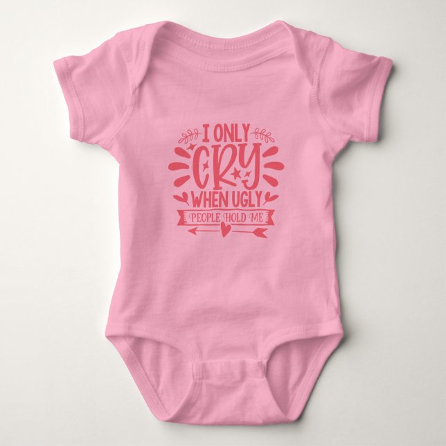 Funny  Typography Baby Bodysuit (Front)